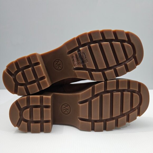 Michael Michael Kors Perry Moto Boot Womens 10 Brown Suede Combat Lug Sole - Picture 13 of 15